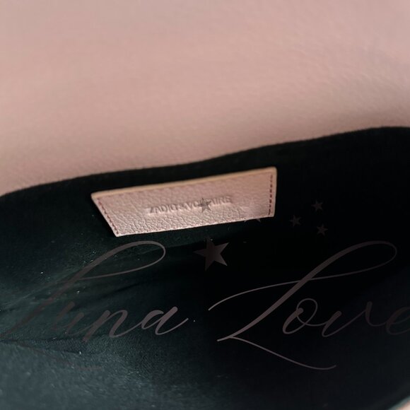 ZADIG & VOLTAIRE Logo Plaque Leather Shoulder Crossbody Bag In Rose NWT - Picture 7 of 9